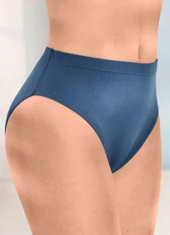Clearance BADER Viererpack Slips mit Gummizug im Bund 2X BURGUND, 2X JEANSBLAU