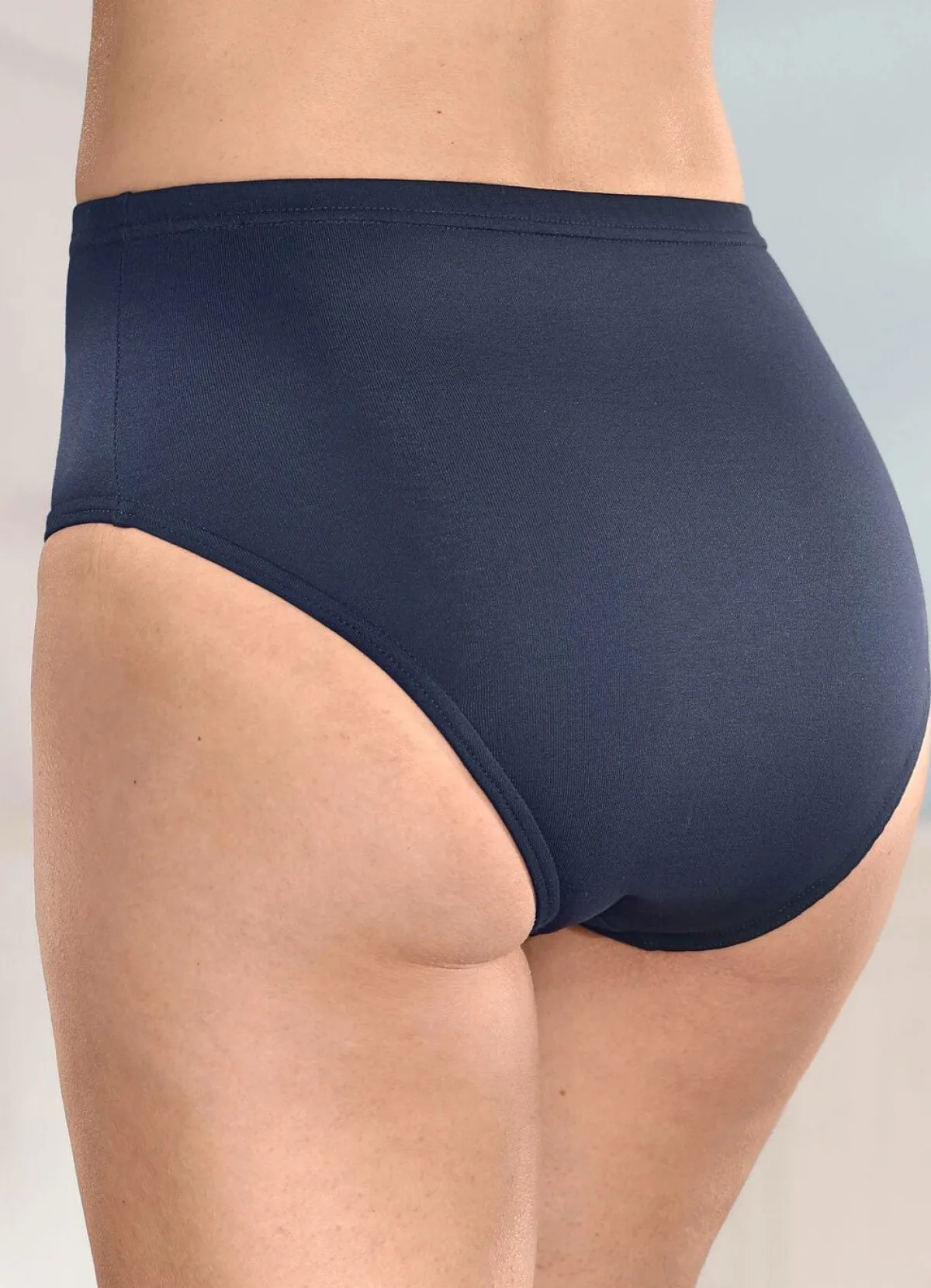 BADER Viererpack Slips mit Gummizug im Bund 2X MARINE, 2X WEISS