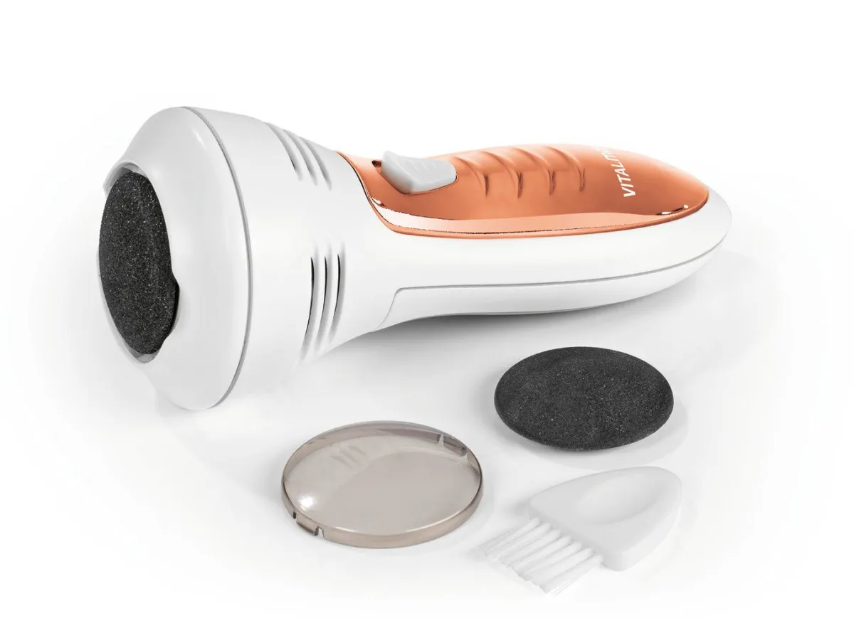 Best VITALMAXX Hornhautentferner mit Saugfunktion WEISS-ROSÉGOLD