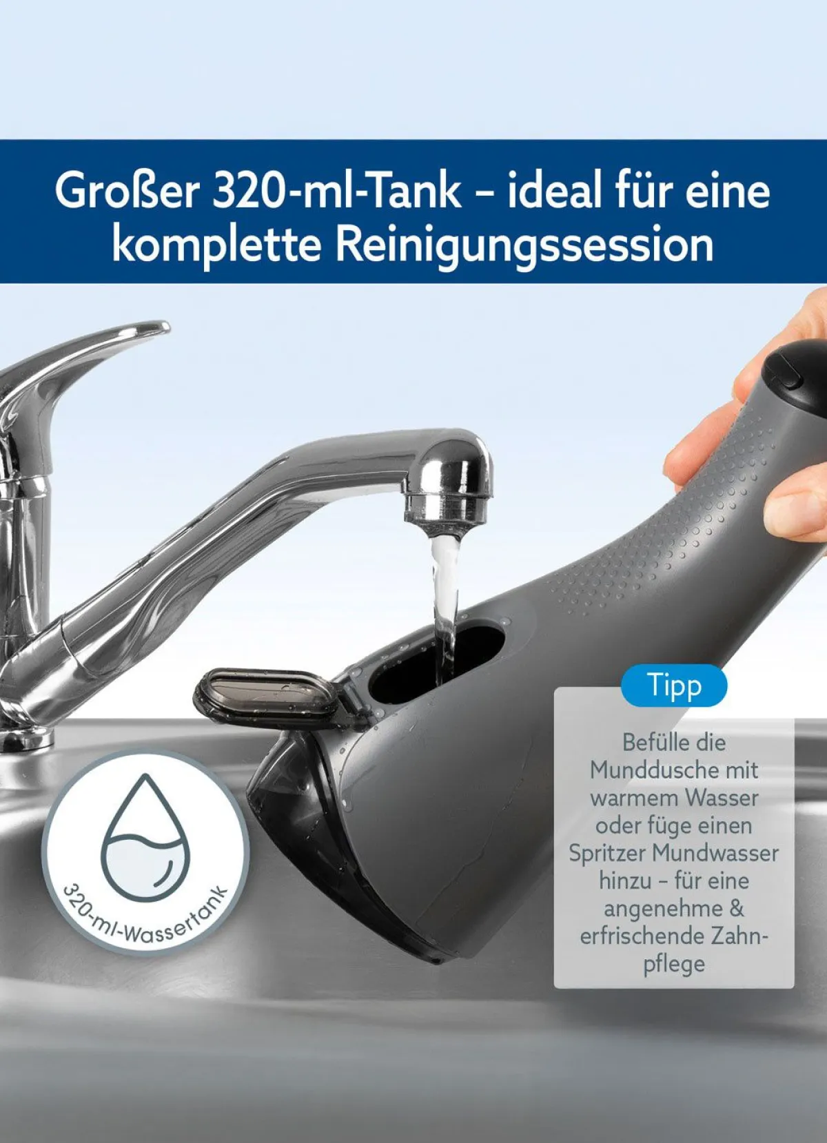 Outlet BADER VITALmaxx Munddusche silber-schwarz