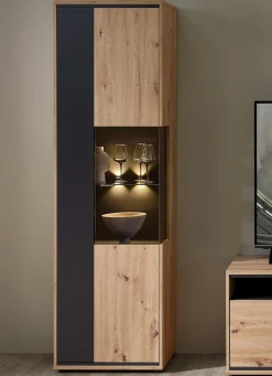 Best BADER Vitrine mit LED-Beleuchtung ARTISAN EICHE-GRAFIT