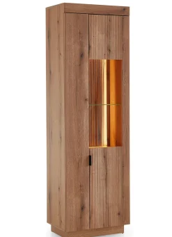 Hot BADER Vitrine, 2-türig, mit LED-Beleuchtung und Softclose EICHE