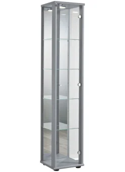 New BADER Vitrine, 1-türig, mit LED-Beleuchtung ALU