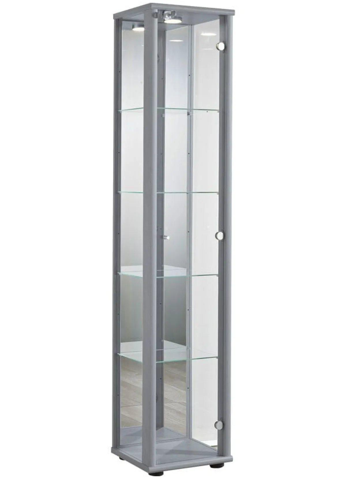 New BADER Vitrine, 1-türig, mit LED-Beleuchtung ALU