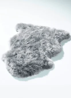 Best BADER Vorleger aus echtem Lammfell in Tierform SILBER