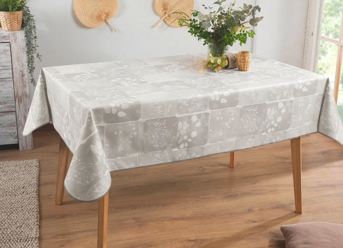 Hot BADER Wachstuch-Tischdecke in toller Patchwork-Optik GRAU