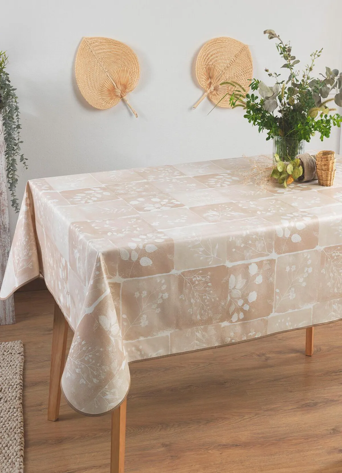 Clearance BADER Wachstuch-Tischdecke in toller Patchwork-Optik BEIGE