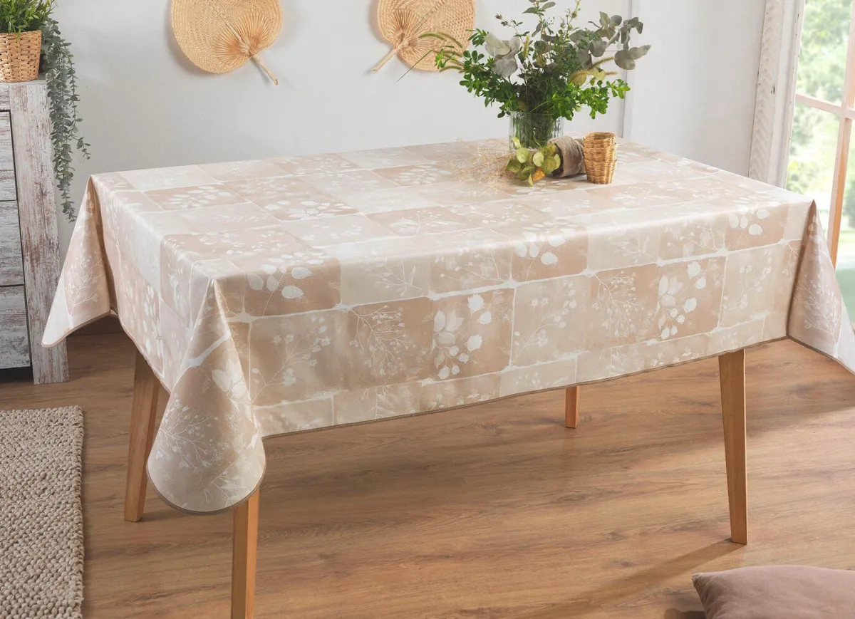 Clearance BADER Wachstuch-Tischdecke in toller Patchwork-Optik BEIGE