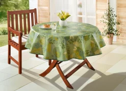 Hot BADER Wachstuch-Tischdecke mit Blätter-Motiv GRÜN
