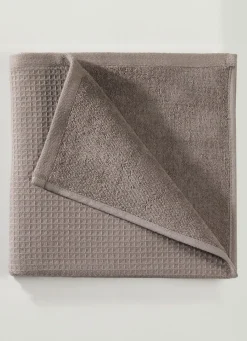 New BADER Waffelpiqué-Frottier-Serie aus Baumwolle TAUPE