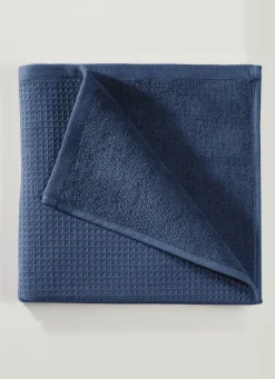 Outlet BADER Waffelpiqué-Frottier-Serie aus Baumwolle BLAU