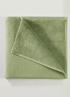 Sale BADER Waffelpiqué-Frottier-Serie aus Baumwolle GRÜN