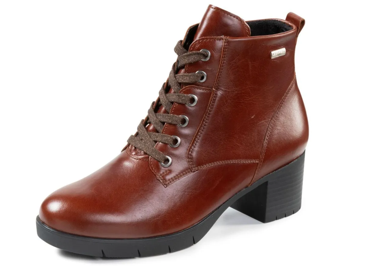 WALDLÄUFER Waldläufer, atmungsaktive Damen-Stiefeletten, Weite H, mit herausnehmbarem Fußbett BRAUN
