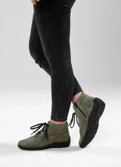 Outlet BADER Waldläufer, bequeme Damen-Boots, Winterschuhe, Weite H, mit herausnehmbarem Fußbett KHAKI