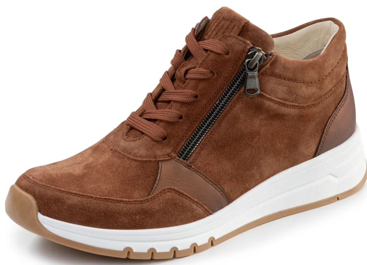 Sale WALDLÄUFER Waldläufer, bequeme Damen-Boots, Weite H, mit herausnehmbarem Fußbett COGNAC