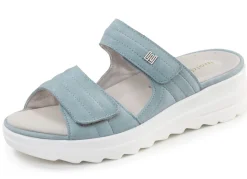 Best WALDLÄUFER Waldläufer, bequeme Damen-Pantoletten, Weite H, mit herausnehmbarem Fußbett BLEU