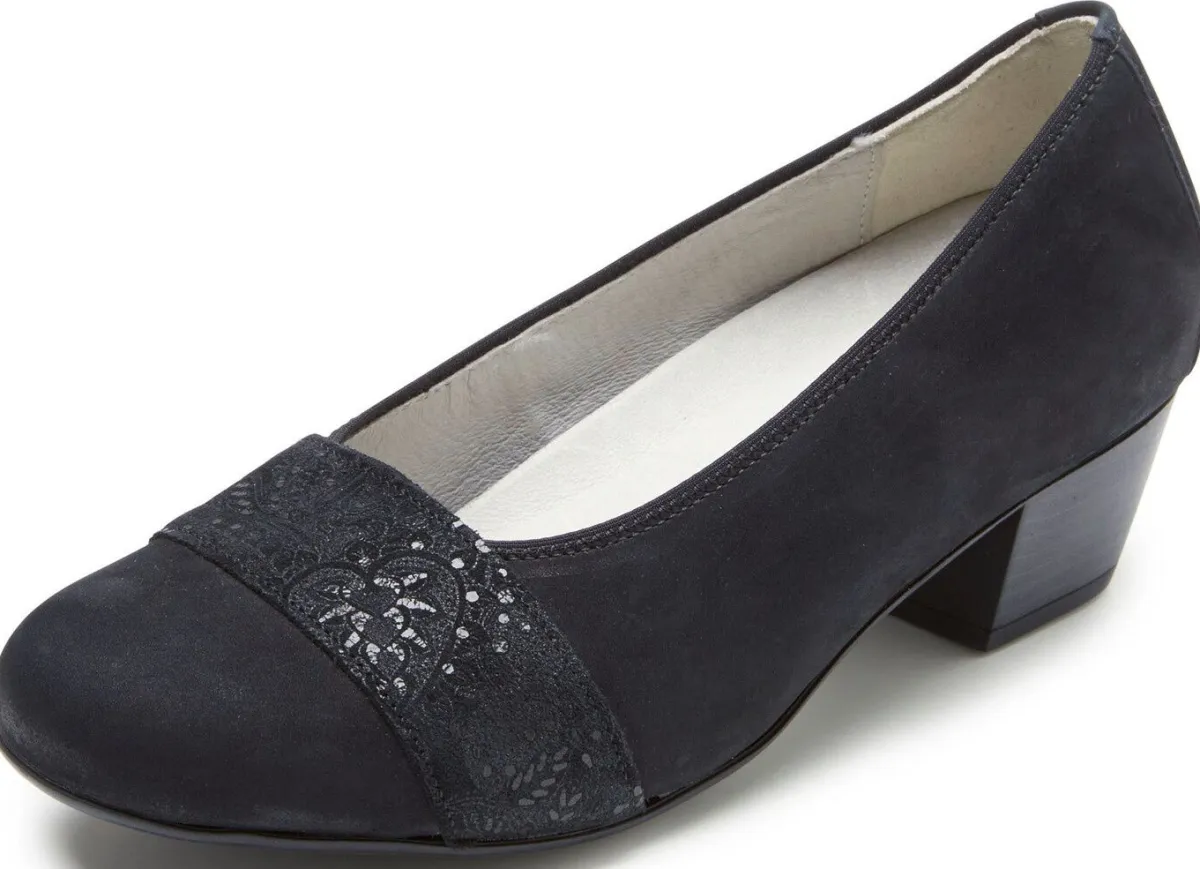 Sale WALDLÄUFER Waldläufer, bequeme Damen-Pumps, Weite K, mit herausnehmbarem Fußbett SCHWARZ