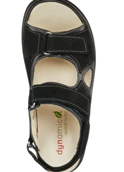 WALDLÄUFER Waldläufer, bequeme Damen-Sandalen, Weite H, mit herausnehmbarem Fußbett SCHWARZ