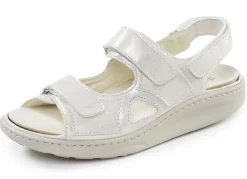Clearance WALDLÄUFER Waldläufer, bequeme Damen-Sandalen, Weite H, mit herausnehmbarem Fußbett CHAMPAGNER