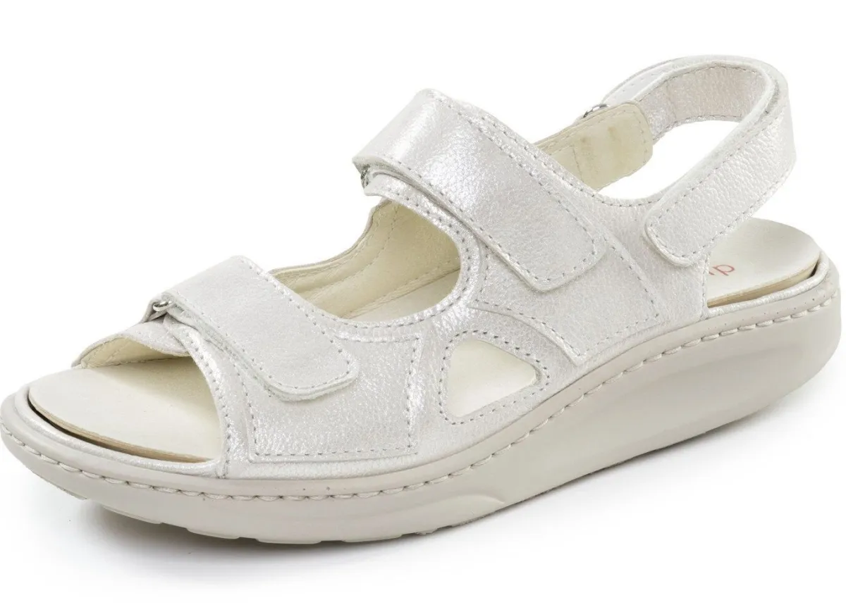 Clearance WALDLÄUFER Waldläufer, bequeme Damen-Sandalen, Weite H, mit herausnehmbarem Fußbett CHAMPAGNER