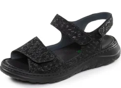 Clearance WALDLÄUFER Waldläufer, bequeme Damen-Sandalen, Weite H, mit herausnehmbarem Fußbett SCHWARZ