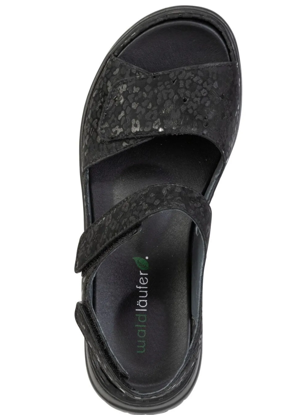 Clearance WALDLÄUFER Waldläufer, bequeme Damen-Sandalen, Weite H, mit herausnehmbarem Fußbett SCHWARZ