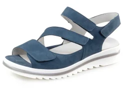 Outlet WALDLÄUFER Waldläufer, bequeme Damen-Sandalen, Weite H, mit herausnehmbarem Fußbett JEANSBLAU