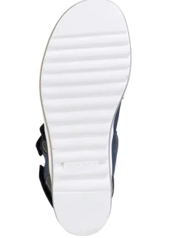 Outlet WALDLÄUFER Waldläufer, bequeme Damen-Sandalen, Weite H, mit herausnehmbarem Fußbett JEANSBLAU