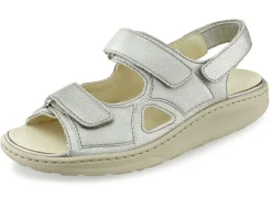Discount WALDLÄUFER Waldläufer, bequeme Damen-Sandalen, Weite H, mit herausnehmbarem Fußbett TAUPE METALLIC