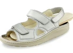 Discount WALDLÄUFER Waldläufer, bequeme Damen-Sandalen, Weite H, mit herausnehmbarem Fußbett TAUPE METALLIC