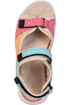 Sale WALDLÄUFER Waldläufer, bequeme Damen-Sandalen, Weite H, mit herausnehmbarem Fußbett PINK-ORANGE-BLAU