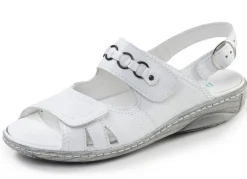 Discount WALDLÄUFER Waldläufer, bequeme Damen-Sandalen, Weite G, mit herausnehmbarem Fußbett WEISS