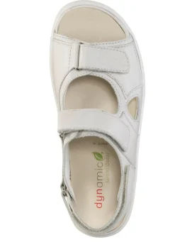 WALDLÄUFER Waldläufer, bequeme Damen-Sandalen, Weite H, mit herausnehmbarem Fußbett NATURWEISS