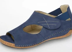 New WALDLÄUFER Waldläufer, bequeme Damen-Sandalen, Weite H, mit herausnehmbarem Fußbett JEANS