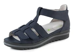 Discount WALDLÄUFER Waldläufer, bequeme Damen-Sandalen, Weite H, mit herausnehmbarem Fußbett MARINE