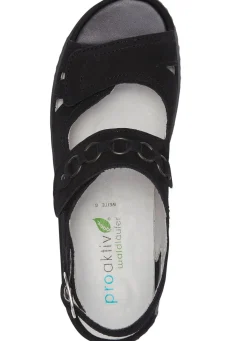 Online WALDLÄUFER Waldläufer, bequeme Damen-Sandalen, Weite G, mit herausnehmbarem Fußbett SCHWARZ