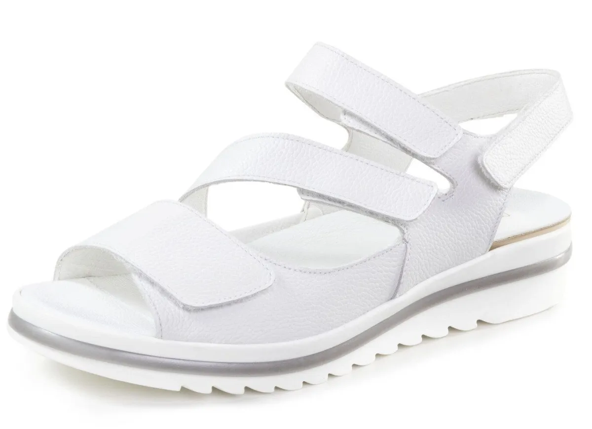 Clearance WALDLÄUFER Waldläufer, bequeme Damen-Sandalen, Weite H, mit herausnehmbarem Fußbett WEISS