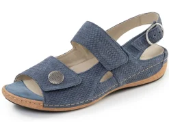 Hot WALDLÄUFER Waldläufer, bequeme Damen-Sandalen, Weite H, mit herausnehmbarem Fußbett JEANS