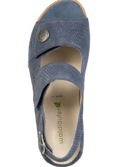 Hot WALDLÄUFER Waldläufer, bequeme Damen-Sandalen, Weite H, mit herausnehmbarem Fußbett JEANS