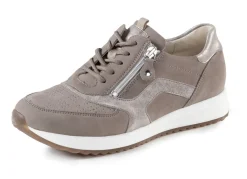 New WALDLÄUFER Waldläufer, bequeme Damen-Schnürschuhe, Weite H, mit herausnehmbarem Fußbett TAUPE-BRONZE
