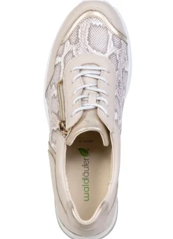 Sale BADER Waldläufer, bequeme Damen-Schnürschuhe, Weite H, mit herausnehmbarem Fußbett BEIGE-GOLD