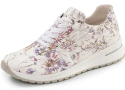 Discount WALDLÄUFER Waldläufer, bequeme Damen-Schnürschuhe, Weite H, mit herausnehmbarem Fußbett WEISS-BUNT