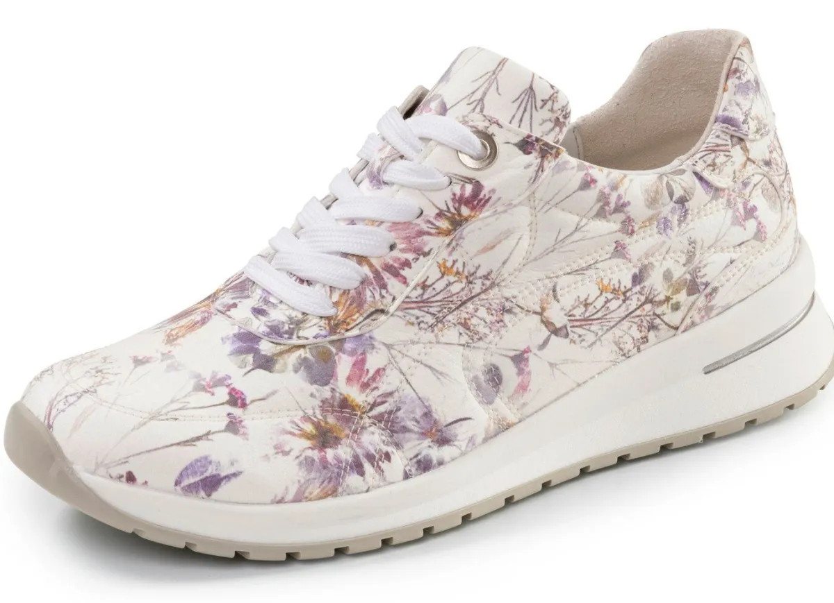 Discount WALDLÄUFER Waldläufer, bequeme Damen-Schnürschuhe, Weite H, mit herausnehmbarem Fußbett WEISS-BUNT