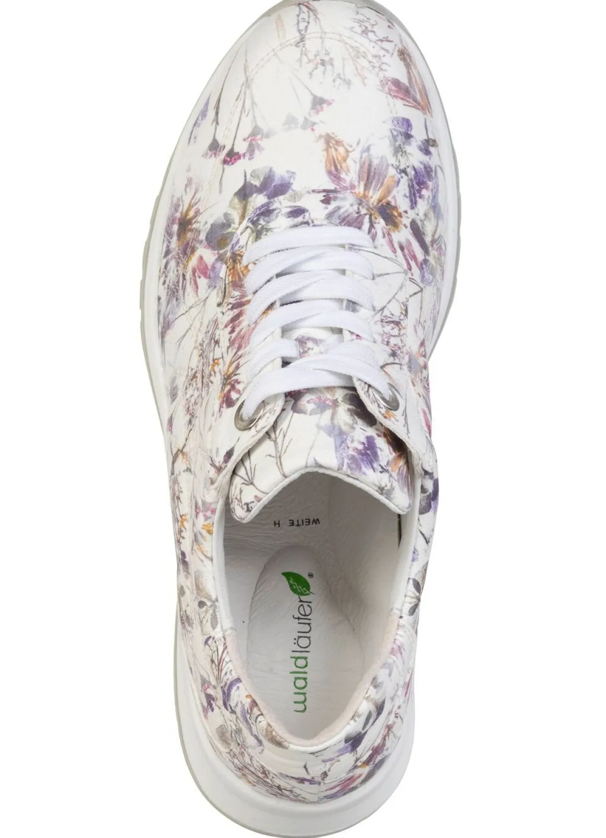 Discount WALDLÄUFER Waldläufer, bequeme Damen-Schnürschuhe, Weite H, mit herausnehmbarem Fußbett WEISS-BUNT