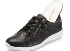 Hot BADER Waldläufer, bequeme Damen-Schnürschuhe, Weite K, mit herausnehmbarem Fußbett SCHWARZ