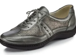 Online BADER Waldläufer, bequeme Damen-Schnürschuhe, Weite H, mit herausnehmbarem Fußbett ALTSILBER