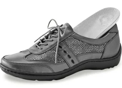 Online BADER Waldläufer, bequeme Damen-Schnürschuhe, Weite H, mit herausnehmbarem Fußbett ALTSILBER