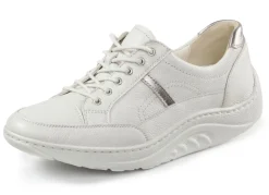 New WALDLÄUFER Waldläufer, bequeme Damen-Schnürschuhe, Weite H, Sohle mit Abrollfunktion NATURWEISS
