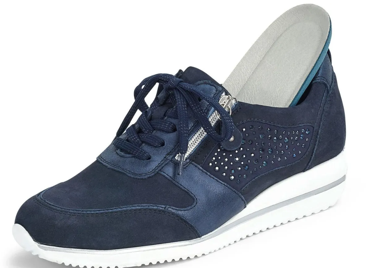 WALDLÄUFER Waldläufer, bequeme Damen-Schnürschuhe, Weite H, mit herausnehmbarem Fußbett MARINE
