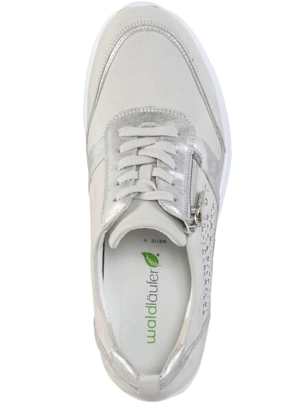 Hot WALDLÄUFER Waldläufer, bequeme Damen-Schnürschuhe, Weite H, mit herausnehmbarem Fußbett PASTELLGRAU